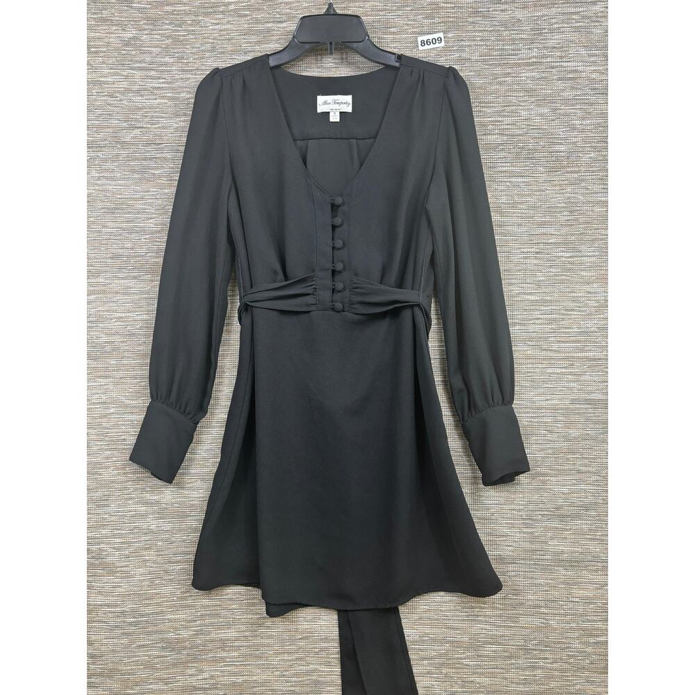 Alice Temperley For Target Dress Womens M Black Long Sleeve Fit & Flare Short